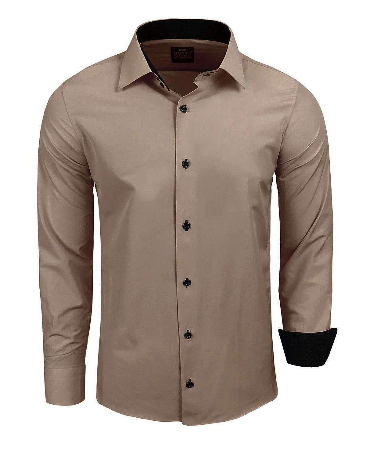 Beales kauluspaita - Beige/Musta