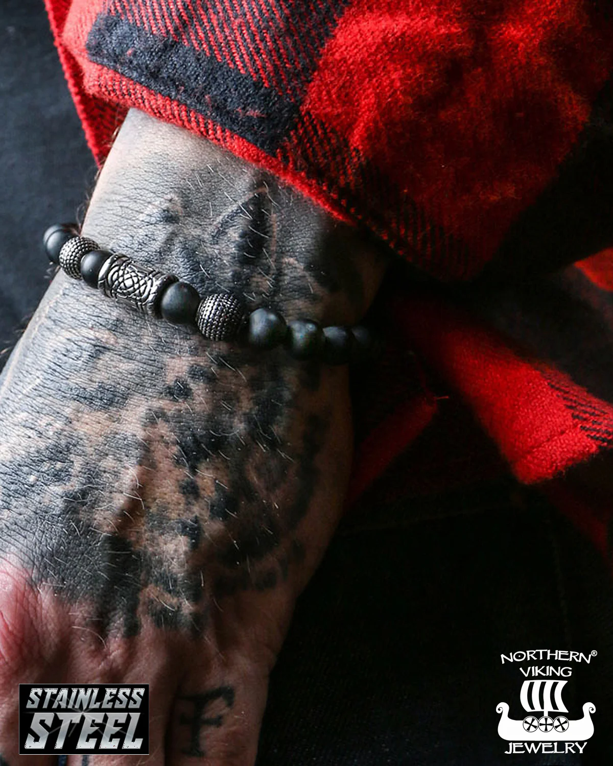Blackstone Knotwork rannekoru - Musta - Image 2