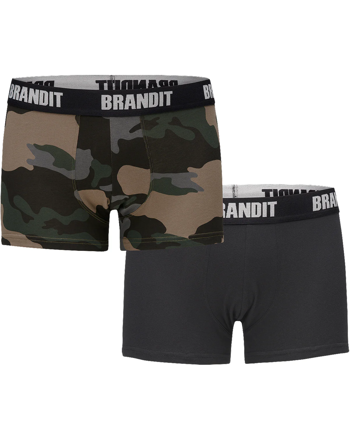 Brandit logo bokserit 2-pack - Camo & Musta - Image 4