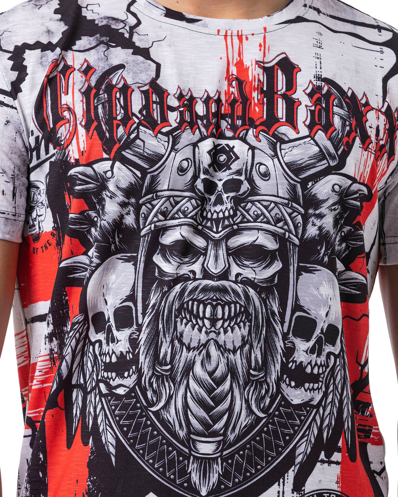 CT819 Viking Skull t-paita - Valkoinen - Image 3