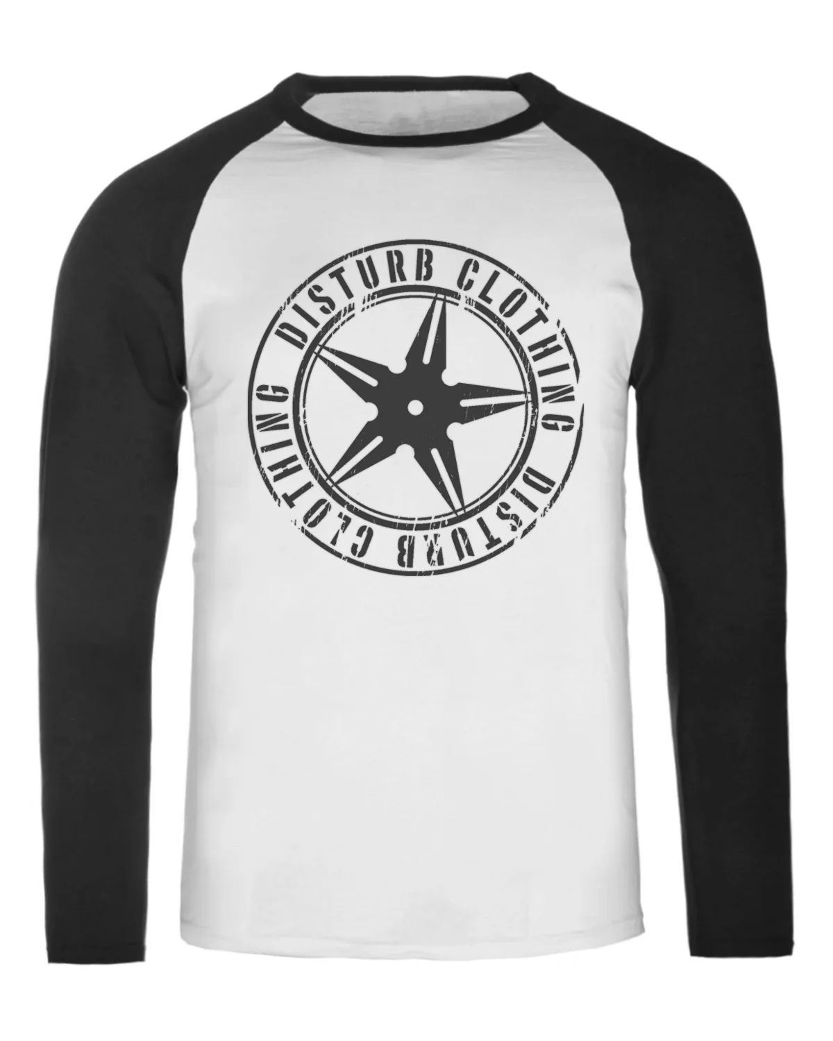 Throwing Star raglan pitkähihainen - Valkoinen/Musta