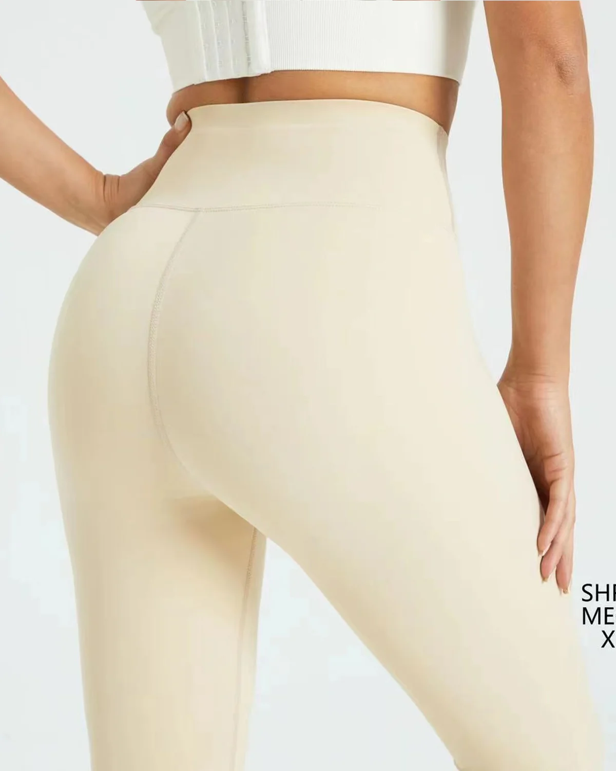 Evelyn korkeavyötäröiset leggingsit - Beige - Image 3