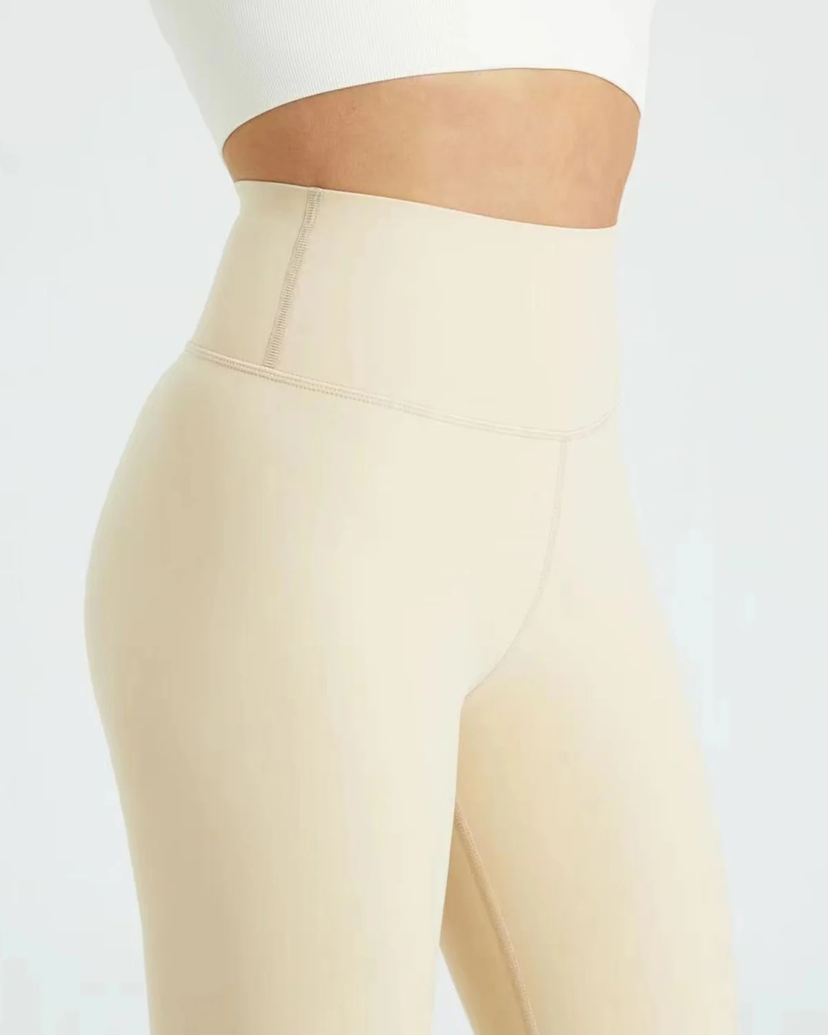 Evelyn korkeavyötäröiset leggingsit - Beige - Image 4