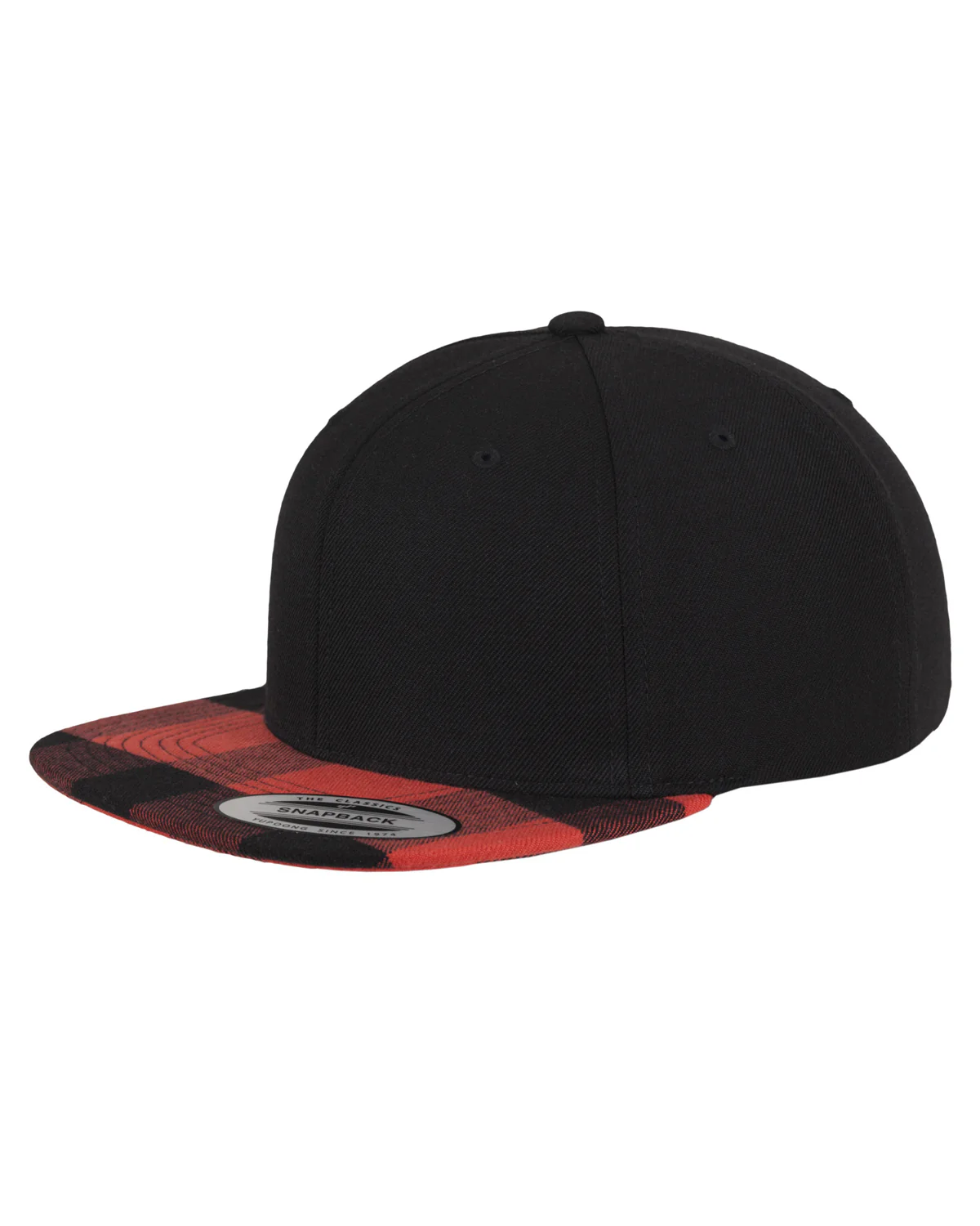 Flanelli snapback - Musta/Punainen
