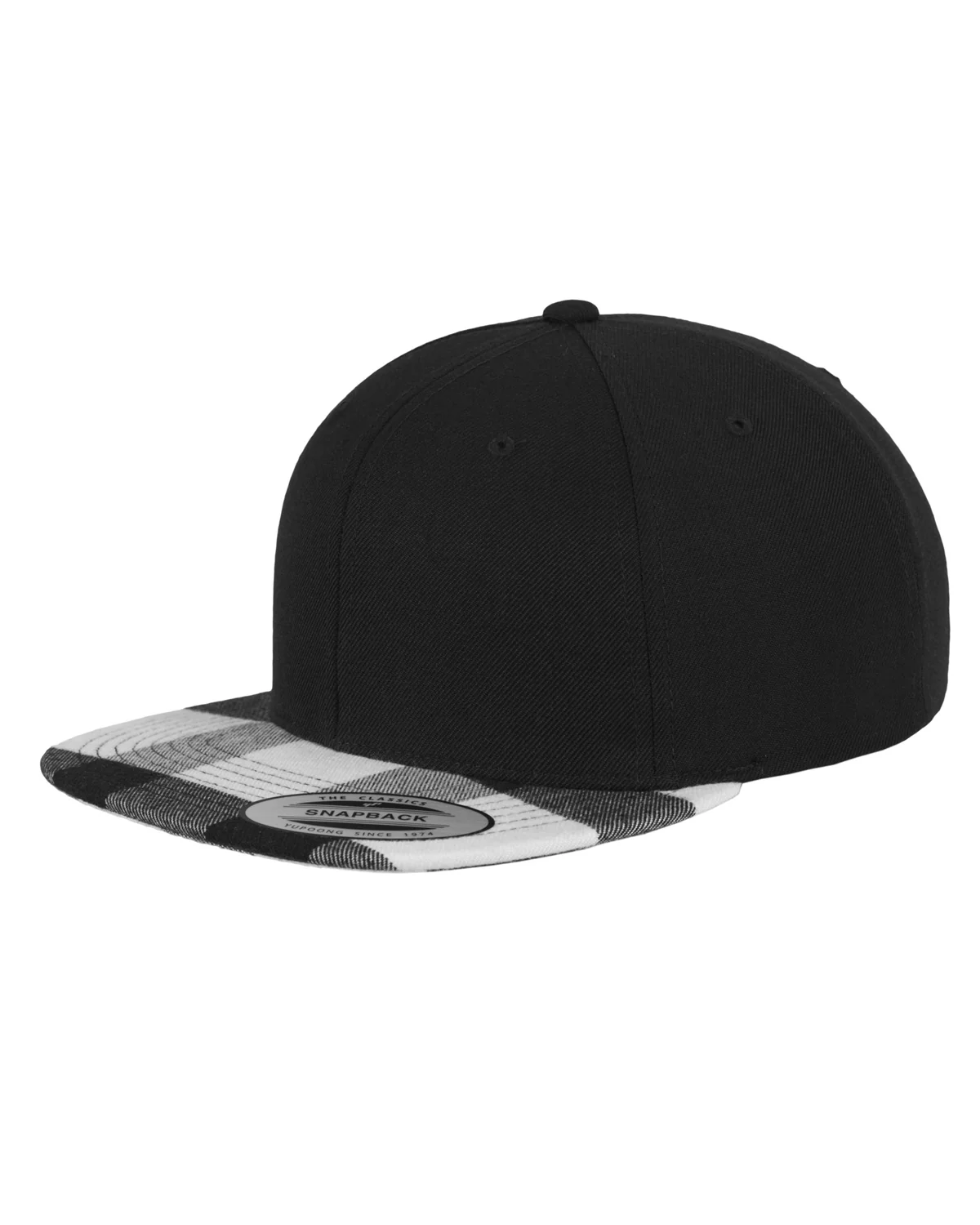 Flanelli snapback - Musta/Valkoinen