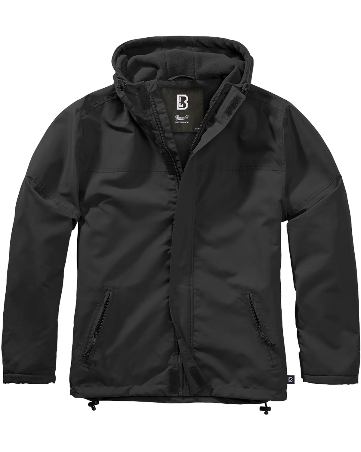 Frontzip tuulitakki - Musta - Image 3