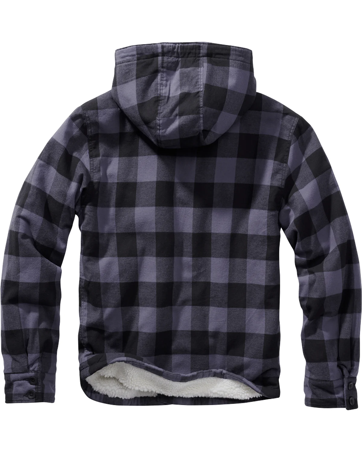 Hupullinen flanellitakki - Musta/Harmaa - Image 3