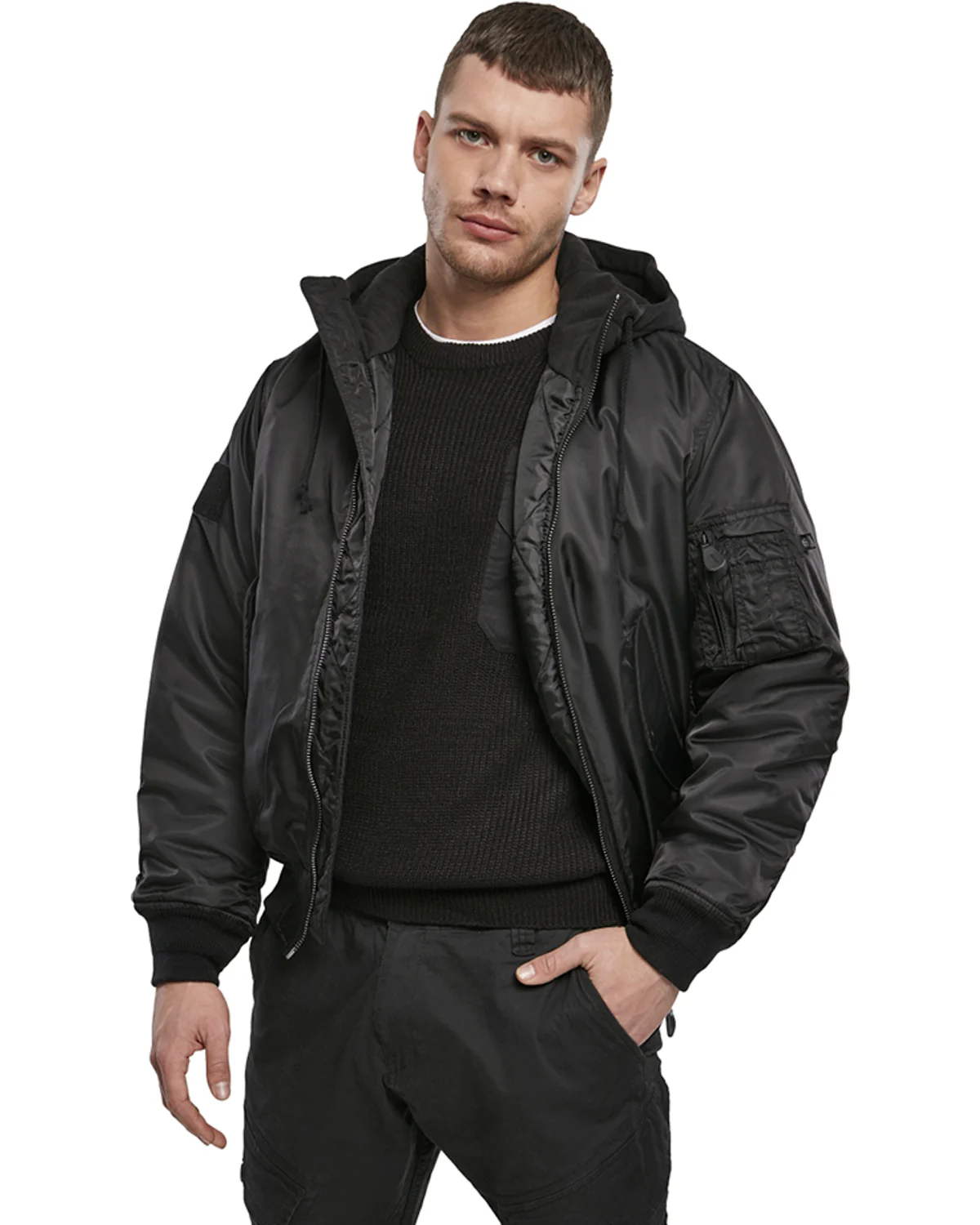 MA1 hooded bombertakki - Musta - Image 3