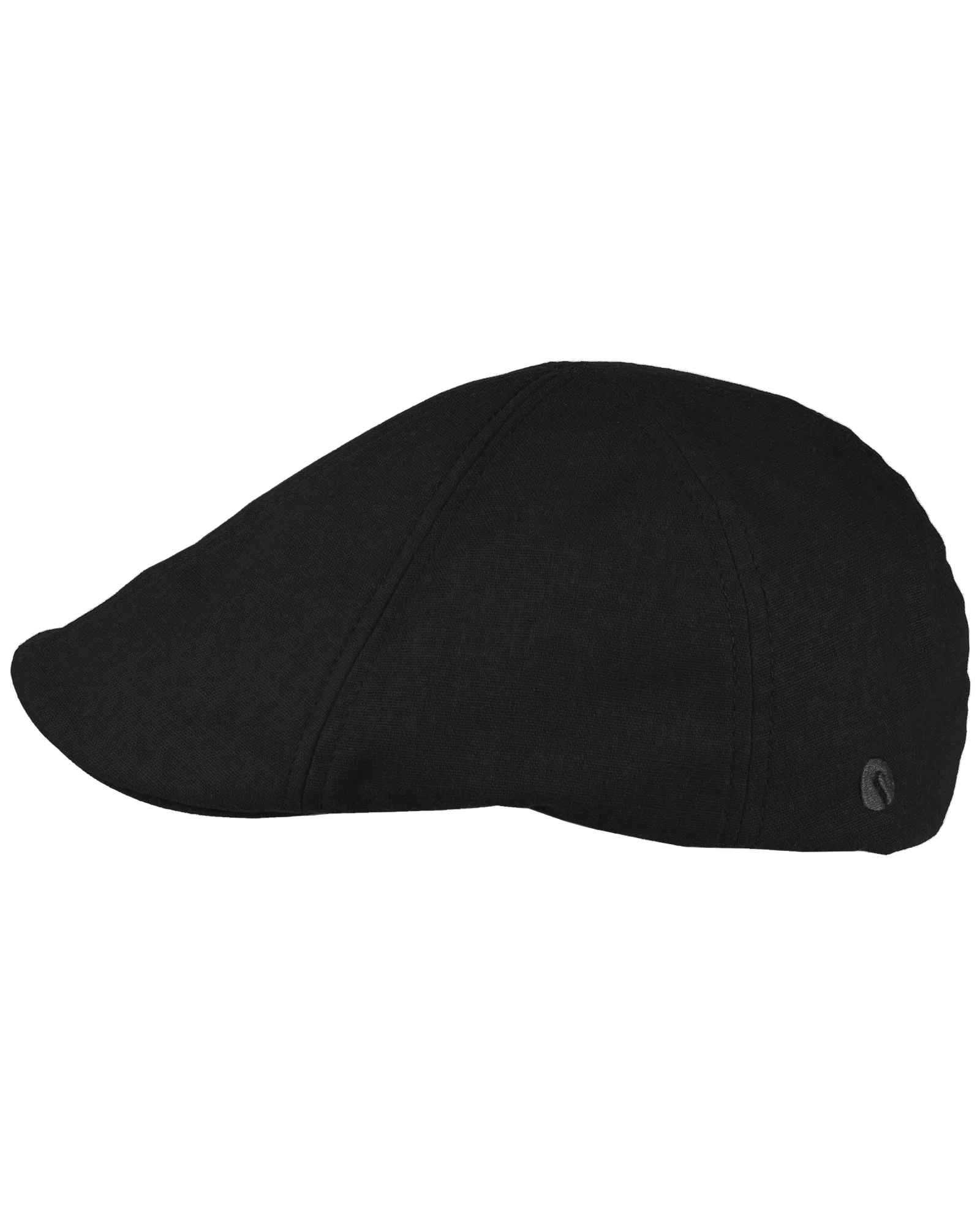 Macon 56 gen linen flat cap - Musta