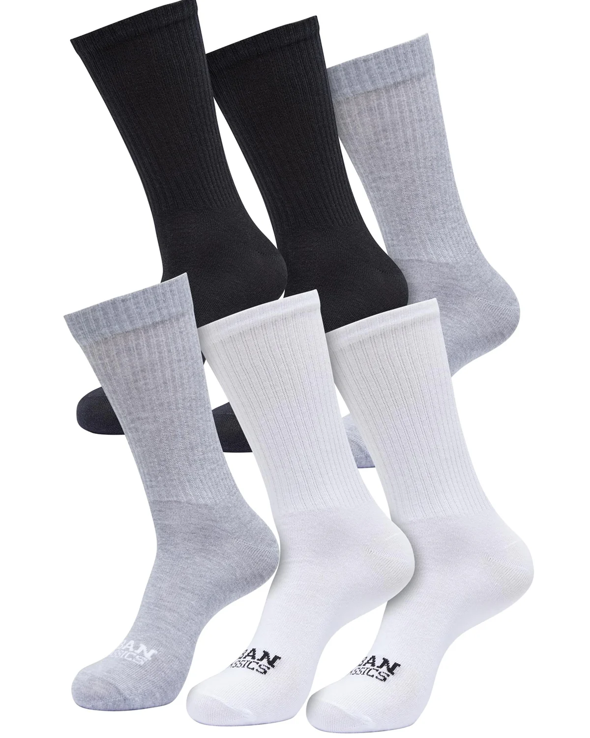 Simple Flat sukat 6-pack - Musta/Valkoinen/Harmaa