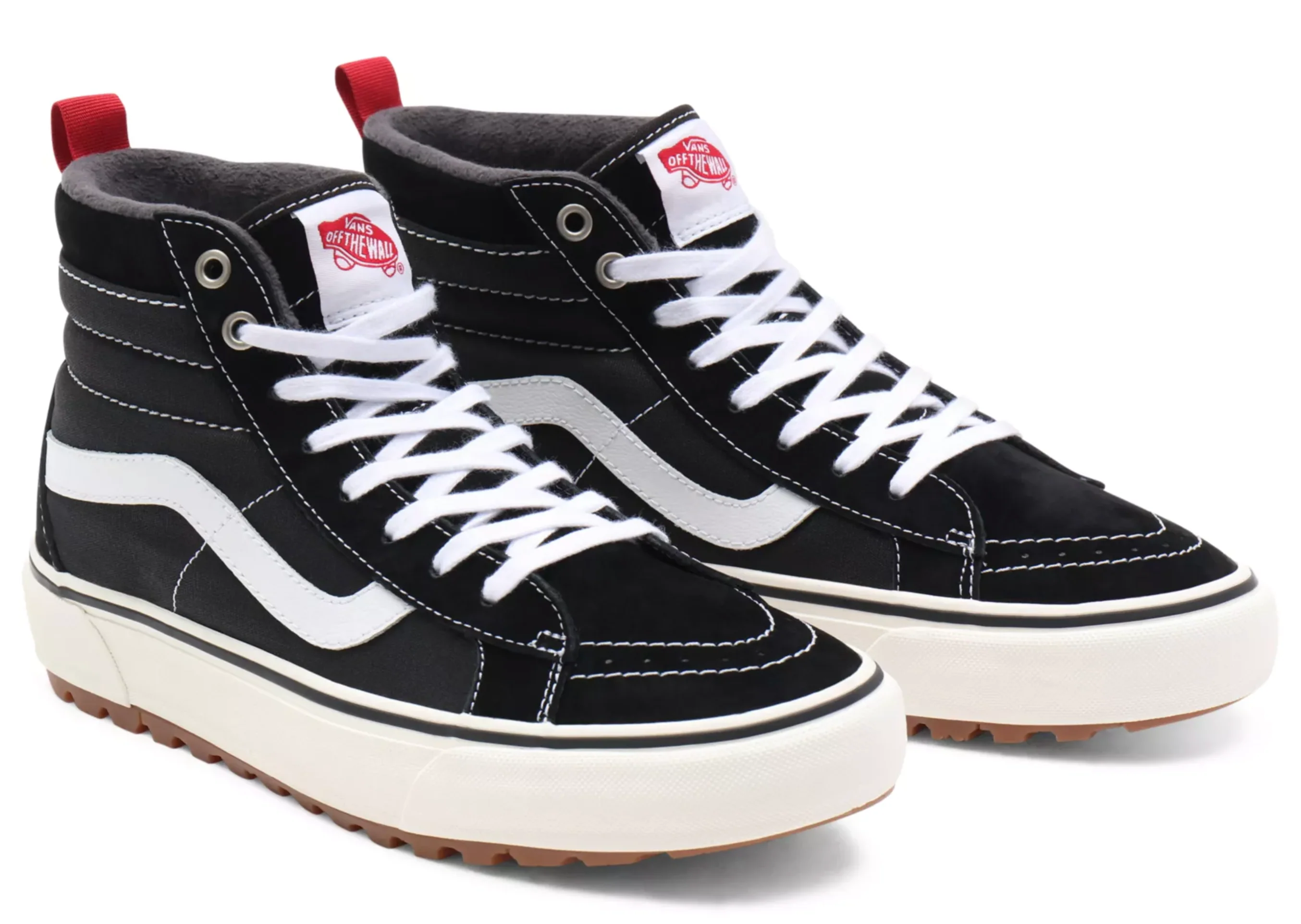 SK8 High vuorelliset tennarit - Musta/Valkoinen - Image 2