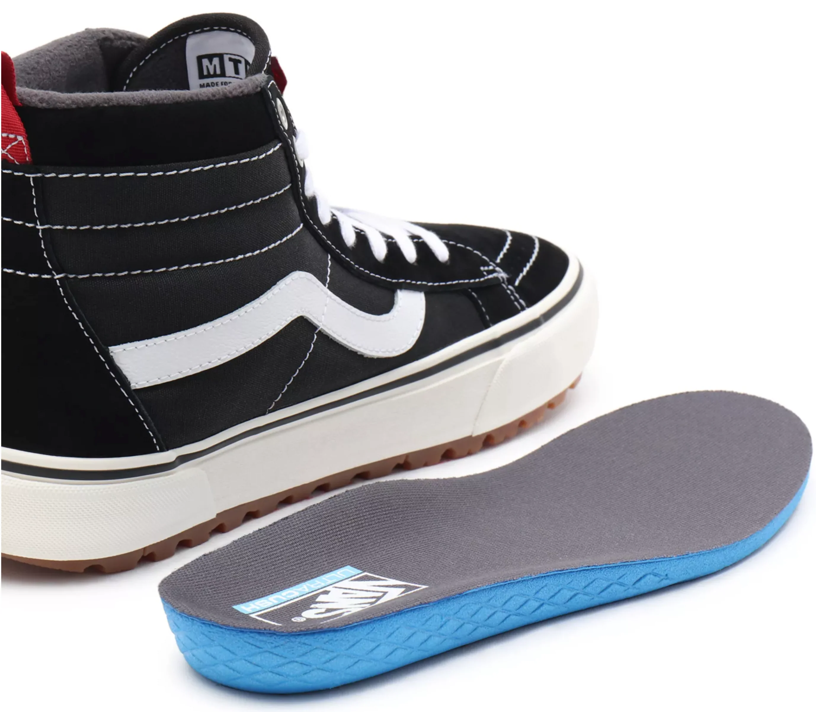 SK8 High vuorelliset tennarit - Musta/Valkoinen - Image 8