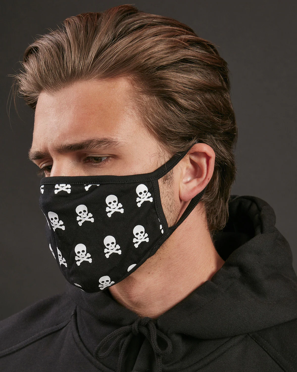 Skull Face kangasmaski 2-pack- Musta