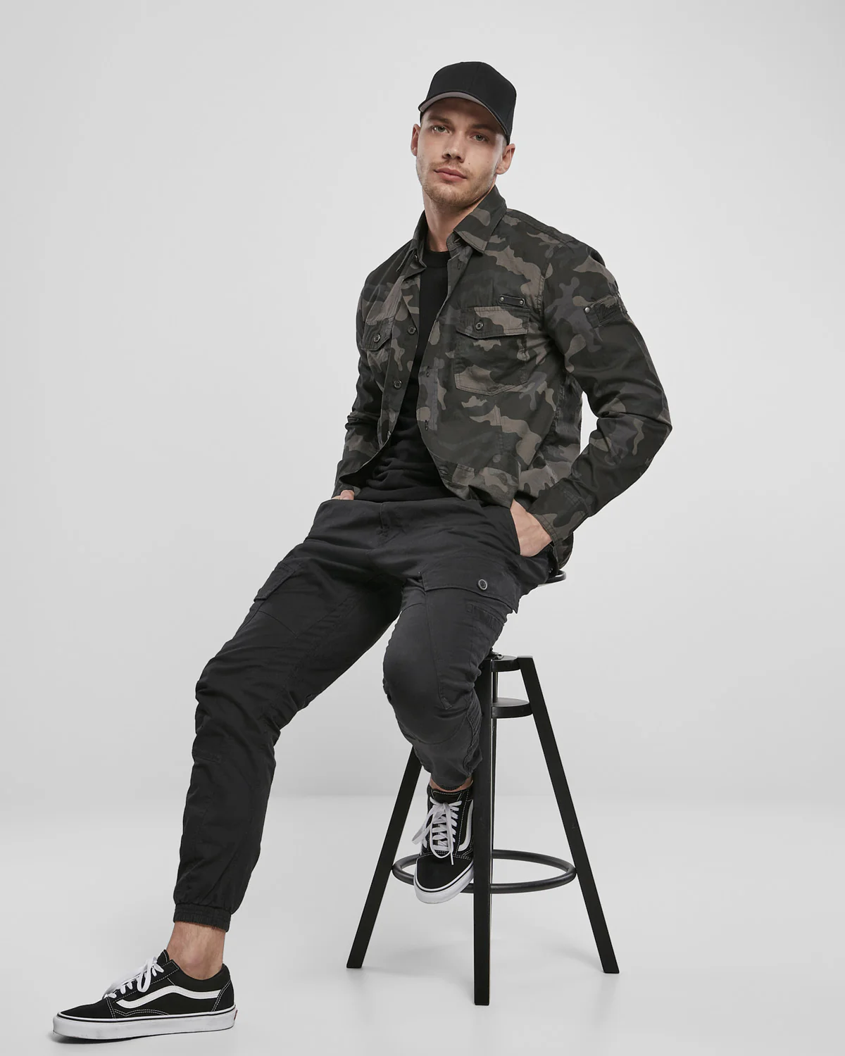 Slim worker kauluspaita - Tumma camo - Image 4