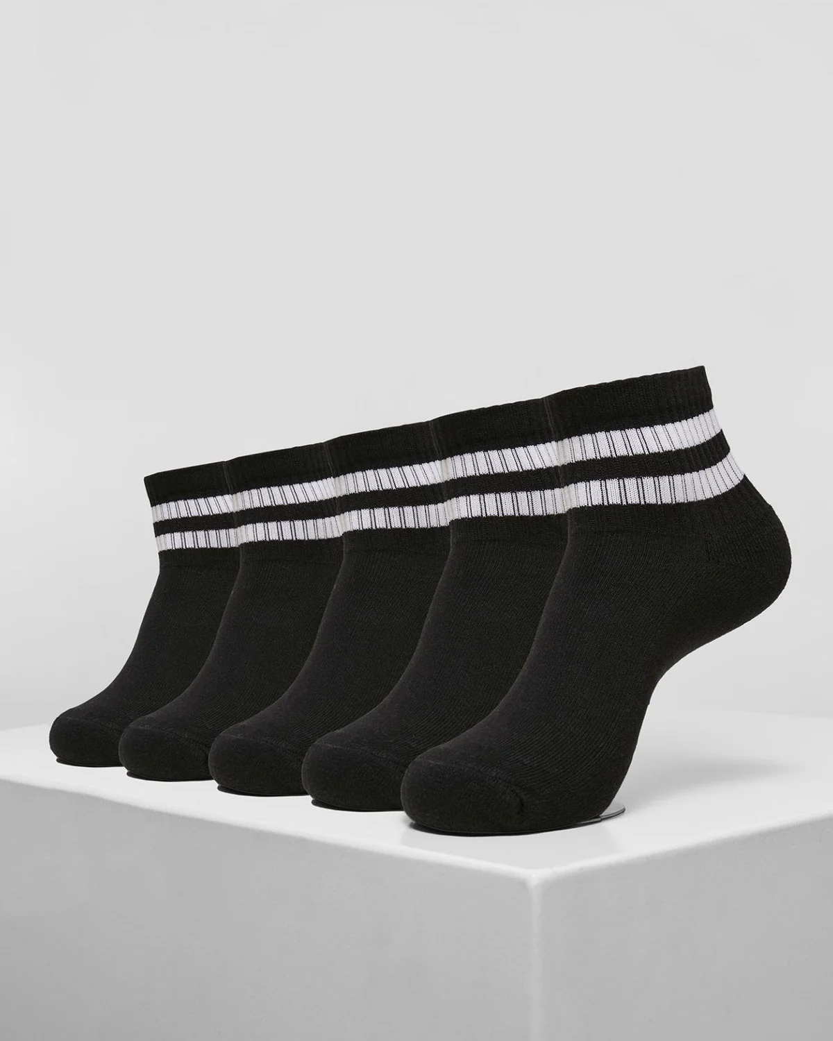 Sporty half cuff sukat 5-pack - Musta