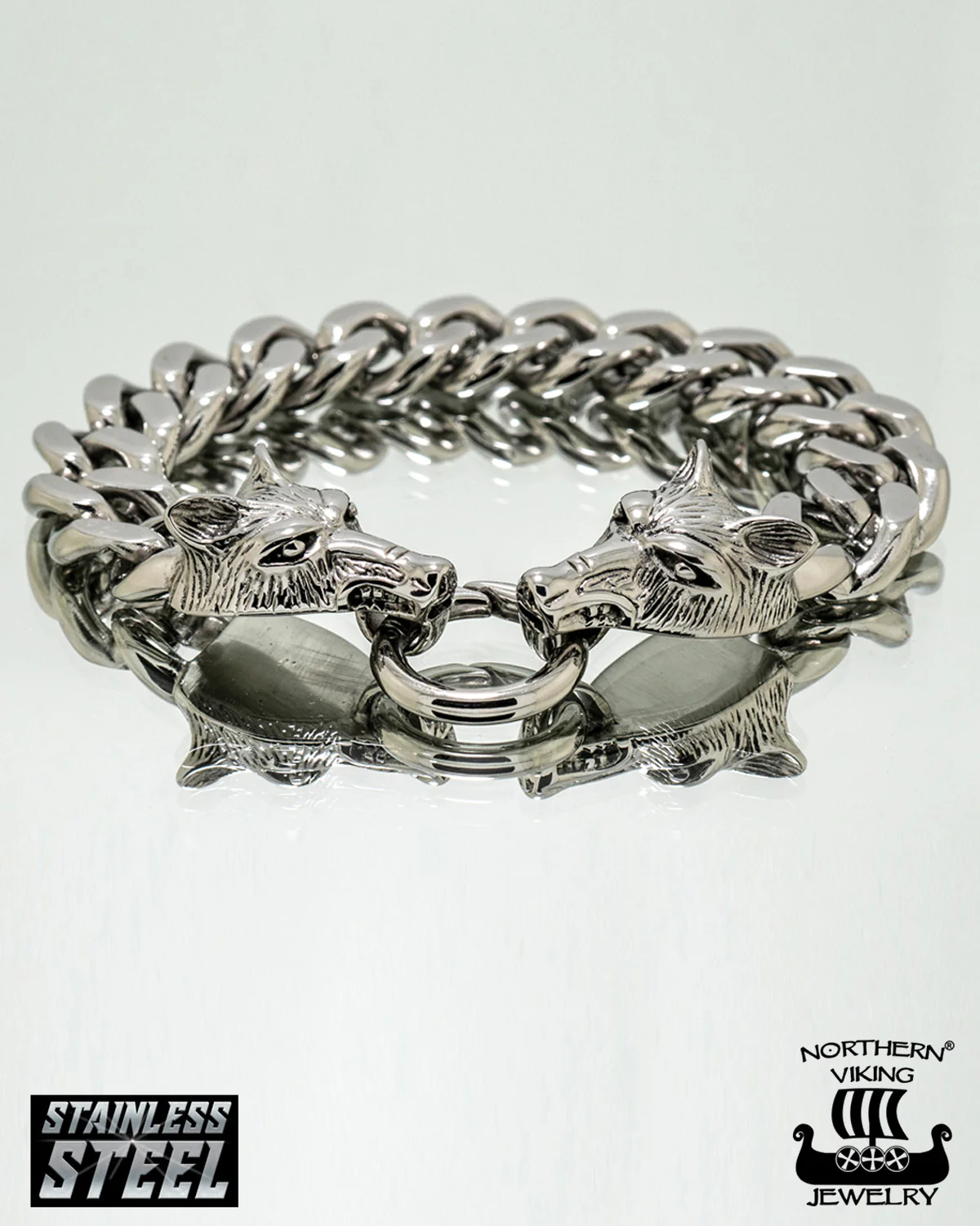Steel Chain Wolf Head rannekoru - Teräs - Image 2