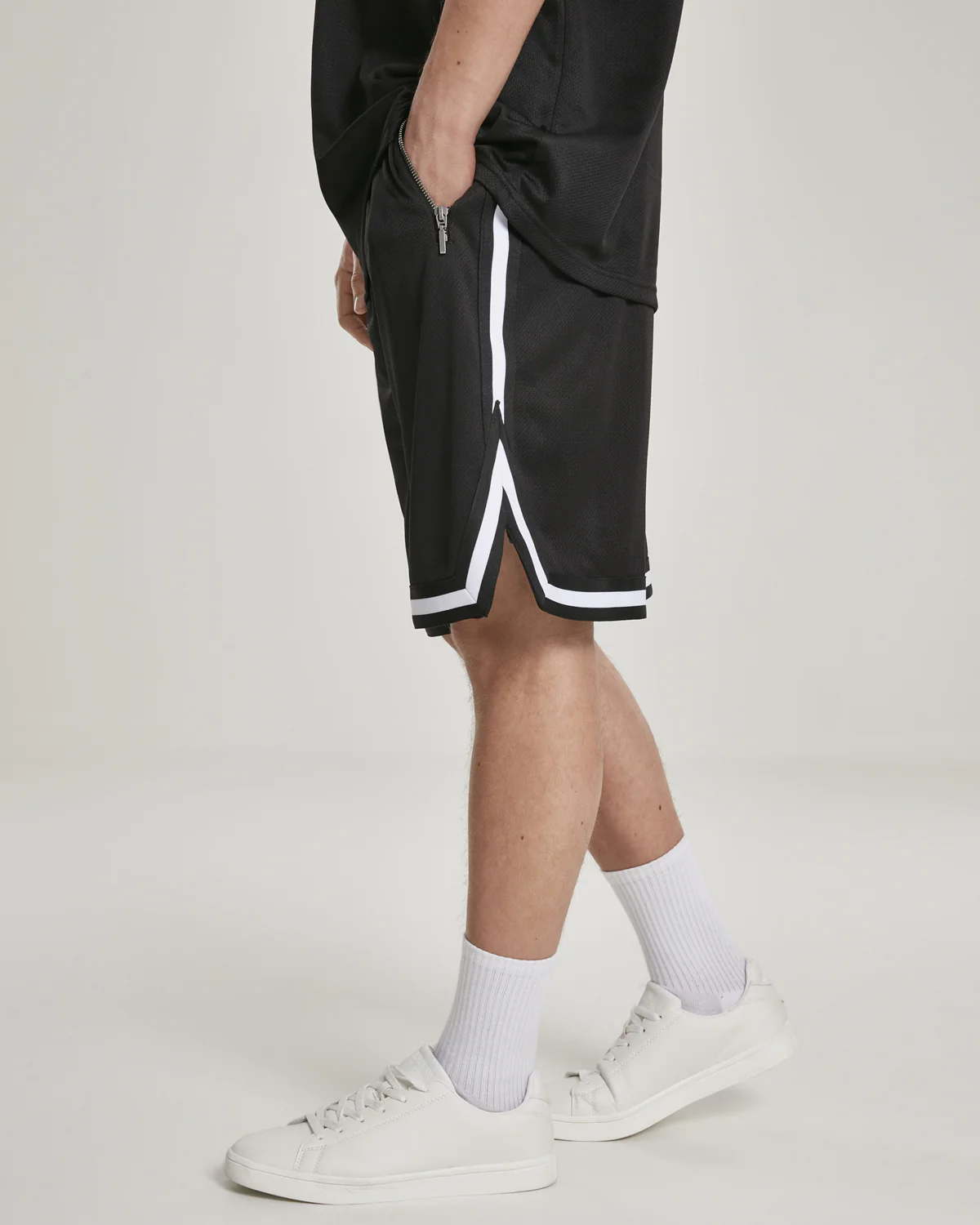 Stripe mesh shortsit - Musta/Valkoinen - Image 2