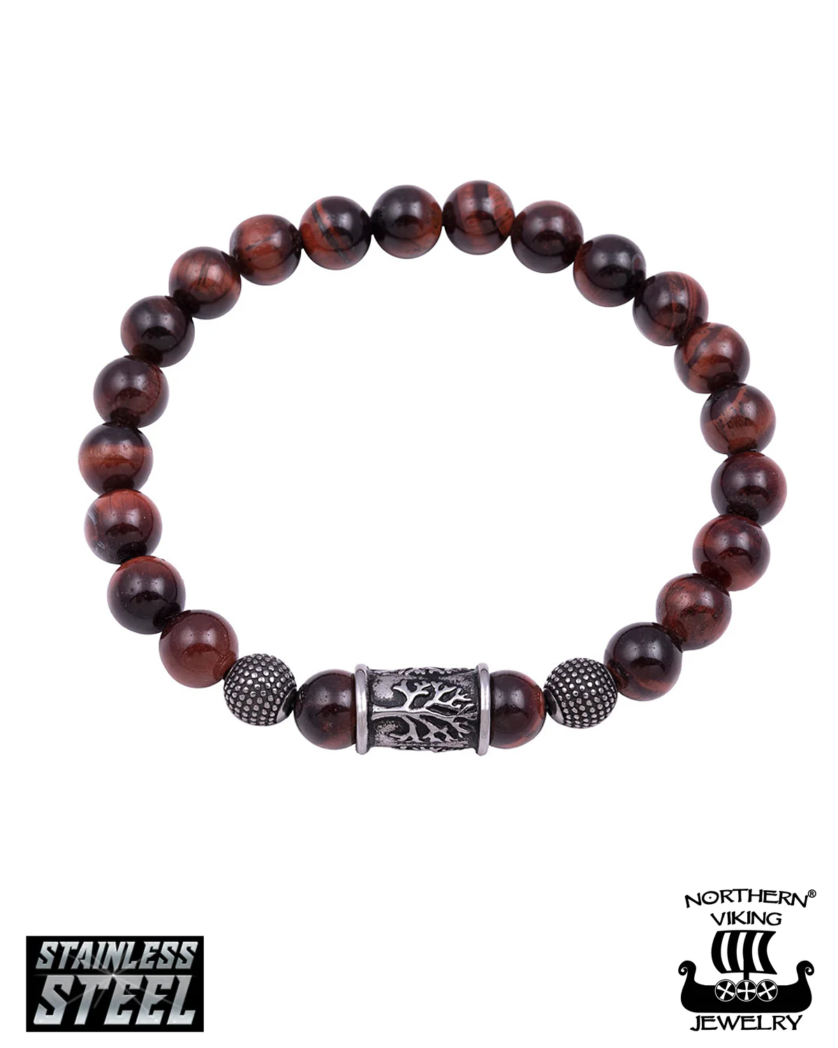 Tiger Eye Tree Of Life rannekoru - Ruskea