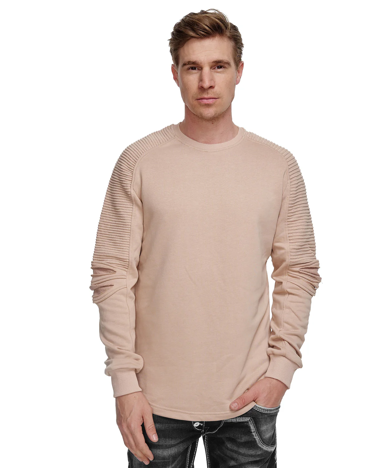 Torn pitkähihainen - Beige - Image 2