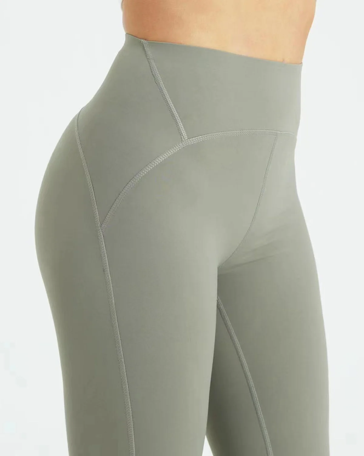 Zara korkeavyötäröiset leggingsit - Vihreä - Image 3
